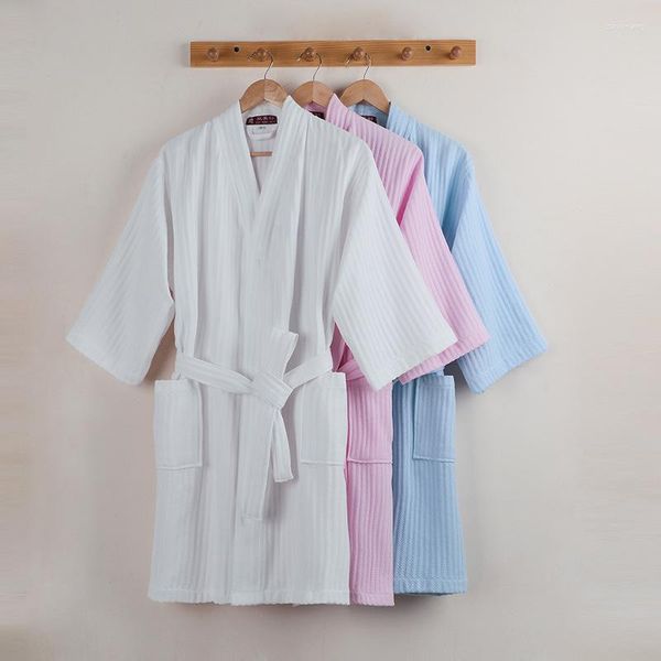 Mulheres sleepwear casal el puro algodão roupão homens e mulheres camisola robe solto casual casa roupas lounge amante negligee