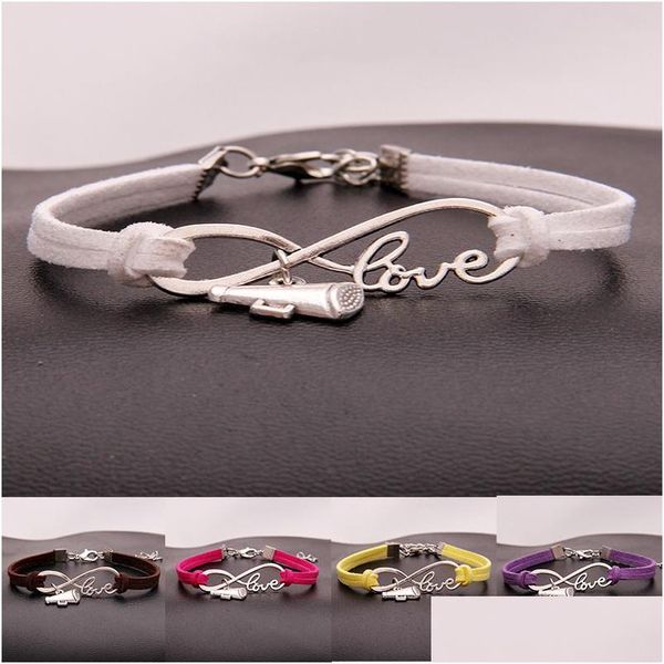 Charme pulseiras cheer líder chifre desejo infinito amor veet corda envoltório bangle para mulheres homens luxo esportes jóias presente gota entrega dhysw