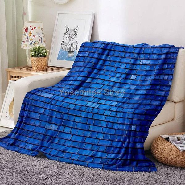 Coperte Coperta colorata con muro di mattoni per tutte le stagioni, leggera, peluche e calda casa, accogliente, portatile, per divano letto, divano Daz