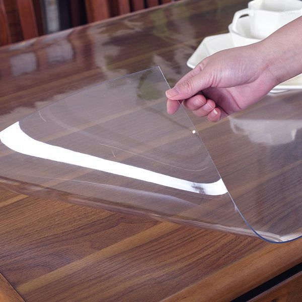Toalha de mesa de plástico transparente à prova d'água de vidro macio de PVC com espessura de 2 mm