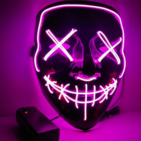 Шагните в электронную коммерцию на Хэллоуин, черные V-образные светящиеся маски, убивающие ненависть, персонализация ручной работы и оптовые маски холодного света для призрачного степ-танца