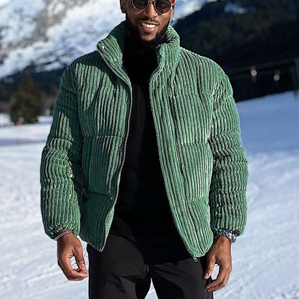 Parka da uomo in piumino Parka giacche da uomo in velluto a coste cappotto invernale maschile imbottito streetwear Y2k abbigliamento di lusso uomo tendenza verde caldo temperatura costante 230831