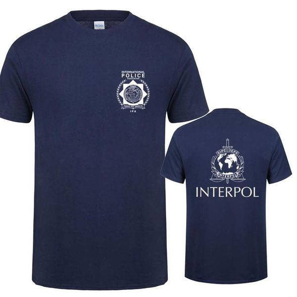 Herren-T-Shirts, internationales T-Shirt, Interpol-T-Shirt, kurze Ärmel, coole T-Shirts für Herren, QR-023, Herren, Herren, 217 m