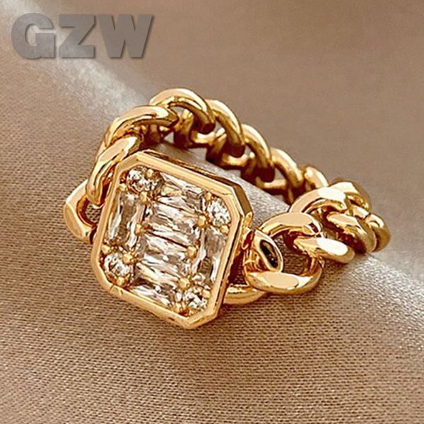 Offene Manschettenringe aus 18 Karat Gold für Damen, Damonds, verstellbare Ringkette, Bling, Zirkonia, Opal, Herz, Schmetterling, Hochzeitsschmuck, Geburtstag, Hochzeit, Party, Geschenke, Großhandel