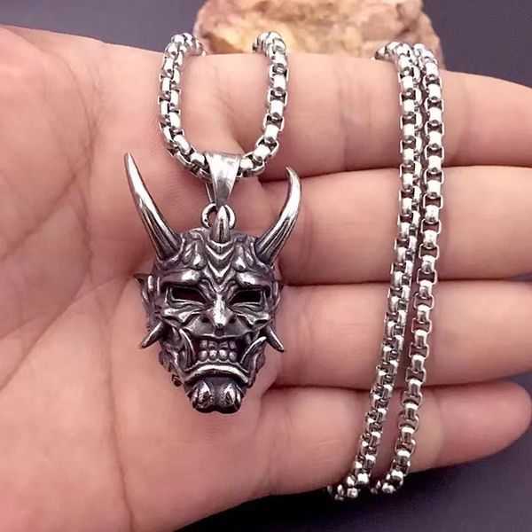 Sommer japanische Street Punk Stil Anhänger Halskette männliche Geistermaske Halloween Horror Schmuck Geschenk