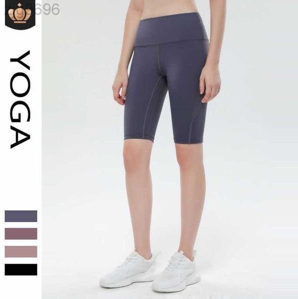 2023 Desginer Al Yoga capris Nu Fitness Calças elásticas de cintura alta vestindo shorts apertados de secagem rápida para mulheres