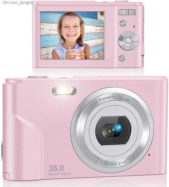 Filmadoras Câmera Digital 48.0MP Vlogging 16X Zoom LCD Tela Compacta Portátil Mini Câmeras para Estudantes Adolescentes Q230831