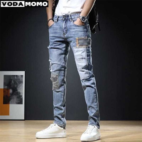 2023 männer Stilvolle Zerrissene Jeans Hosen Dünne Gerade Ausgefranste Denim Kleidung Männer Neue Mode Dünne Hosen Kleidung Pantalones Hombre LST230831