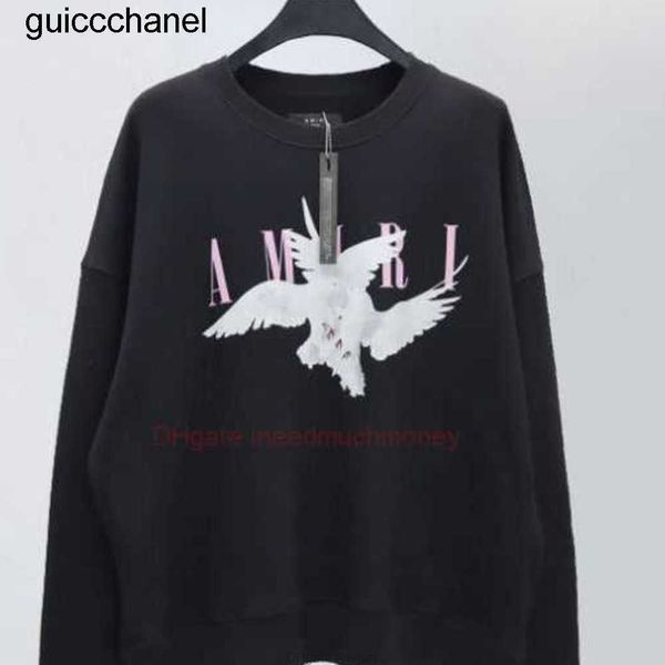 Neue 23ss Designer-Kleidung Herren-Sweatshirts Amires Hoodies Peace Pigeon Letter Printing Modemarke Herren Damen Rundhals-Langarmpullover Hoodie