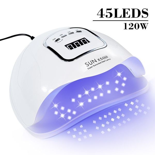 Secadores de unhas Sun X5 LED MAX Manicure Lâmpada 45 LEDs UV para unhas curando polonês gel secador lâmpadas ferramentas 230831