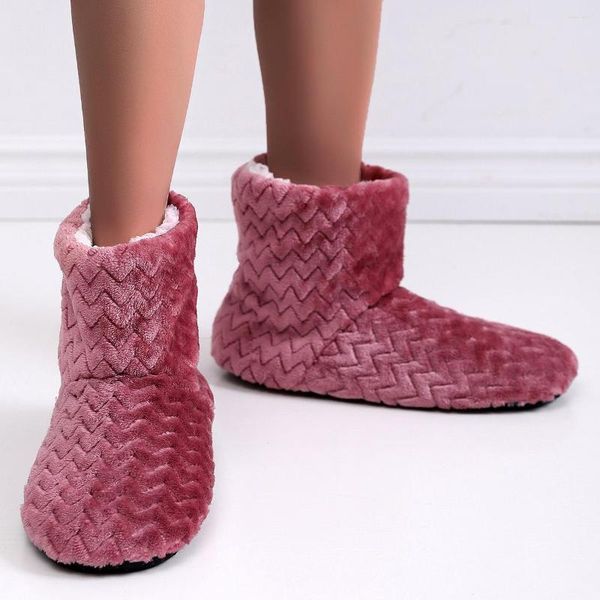 Hausschuhe Winter Frauen Schuhe Paar Boden Socken Erwachsene Non-Slip Verdickung Samt Indoor Dance High-Tube 2023