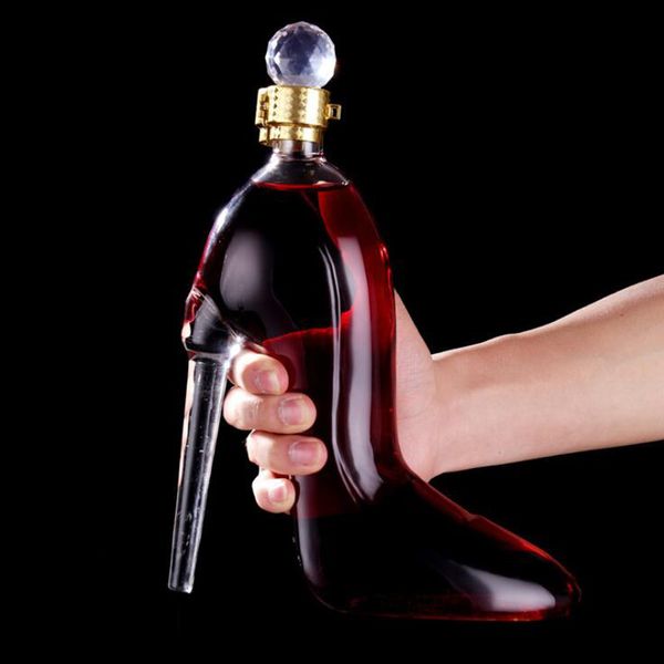 Ferramentas de barra 350/750ml salto alto forma decanter luxuoso cristal vinho tinto brandy champanhe copos decanter garrafa bar boate beber 230831