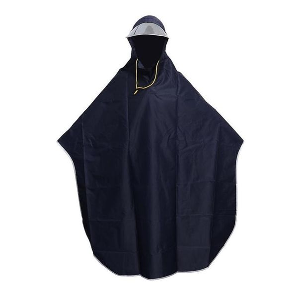 201016269O Herren Damen Radfahren Fahrrad Fahrrad Regenmantel Regen Cape Poncho Kapuze winddichter Regenmantel Mobilität Roller Abdeckung Marineblau