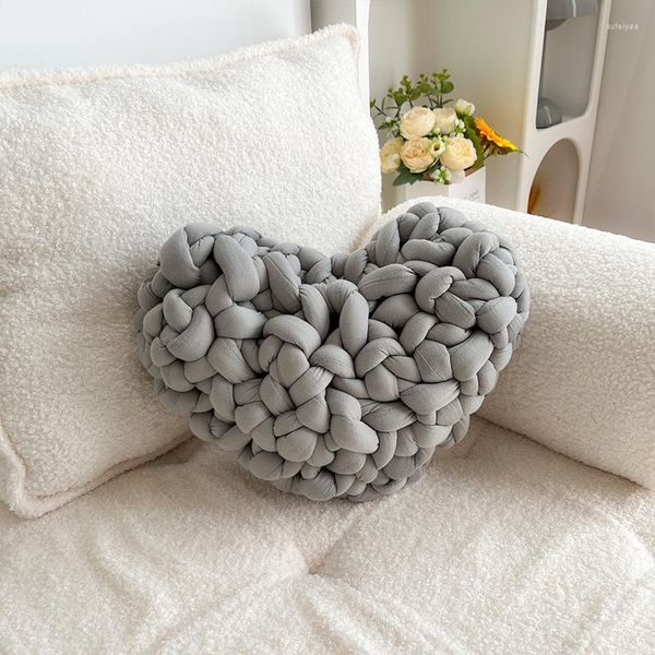 Kissen „Explosive Love“, handgewebt, fertig, herzförmig, im nordischen Stil, für Sofa, Wohnzimmer, Heimdekoration