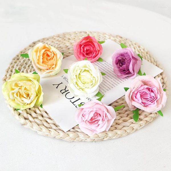 Fiori decorativi 3 pezzi di schiuma di rose artificiali rose finte finte per bouquet da sposa fai da te decorazioni per la casa per feste decorazioni per il giardino