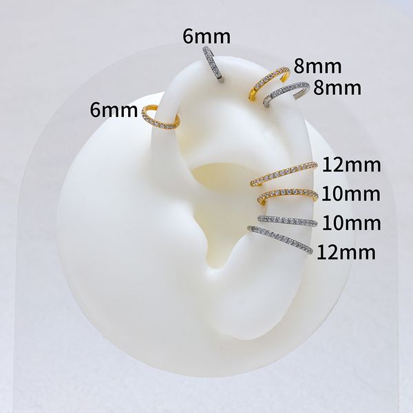 Set di punte laterali in titanio Grand G23 destro, mezzo cerchio, con zirconi cubici, piercing per conchiglia al naso