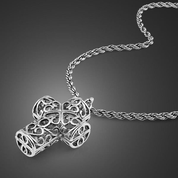 Anhänger Punk Herren 925 Sterling Silber Kreuz Anhänger Halskette Vintage Mode Männlichen Kragen Edlen Schmuck Urlaub Geschenke