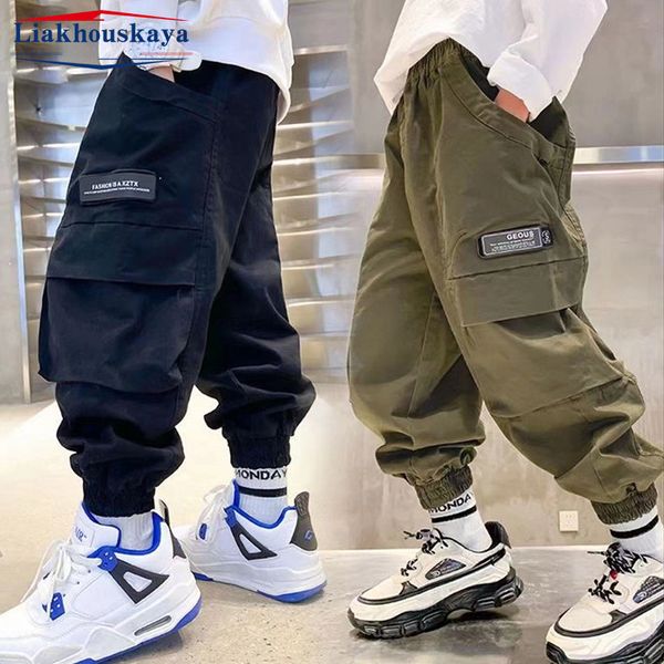 Pantaloni Pantaloni cargo per ragazzi Hight Quality Primavera Autunno Bambini Casual Bambini Streetwear Abiti per adolescenti 110 170 cm 230830