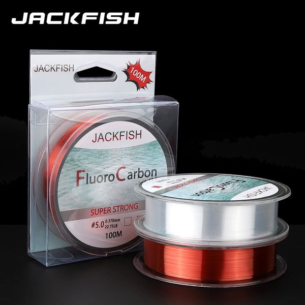 Geflechtschnur JACKFISH 100M Fluorkohlenstoff-Angelschnur 5-30LB Super starke Marke Leader Line klare Fliegenfischschnur Pesca 230830