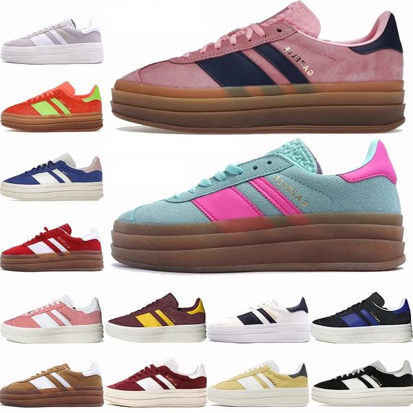 Gazelle Negrito Plataforma Mulheres Sapatos Branco Preto Quase Amarelo Flash Aqua Shadow Vermelho Ouro Chocolate Azul Rosa Brilho Baixo Mulheres Designer Sapatilhas Treinadores Sapatos Ao Ar Livre