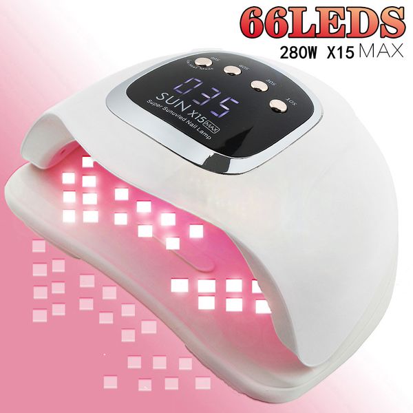 Secadores de unhas 66 LEDs lâmpada de secagem UV LED secador manicure máquina para curar gel polonês com sensor automático 230831
