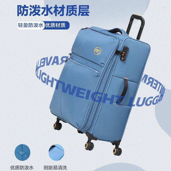 Чемоданы бизнес-багаж 20 дюйма Ультра-освещенная оксфордская ткань 24 мягкая коробка для троллейбуса 28 многофункциональный чемодан