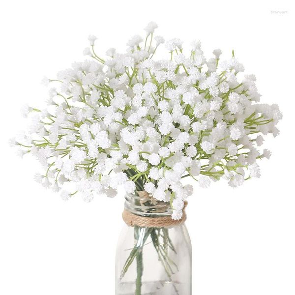 Fiori decorativi Alito artificiale del bambino Gypsophila Bouquet PU Fiore finto per la festa nuziale Ghirlanda Disposizione floreale Decorazione domestica