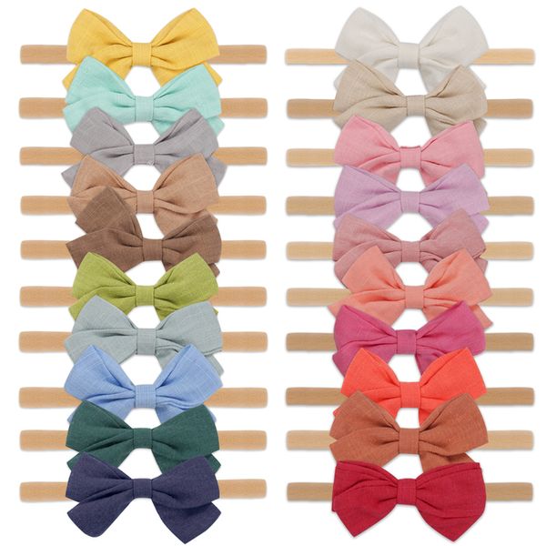 Acessórios de cabelo 20 pacotes bebê meninas nylon headbands de linho arcos de cabelo acessórios de cabelo feitos à mão para bebês nascidos crianças crianças 230830