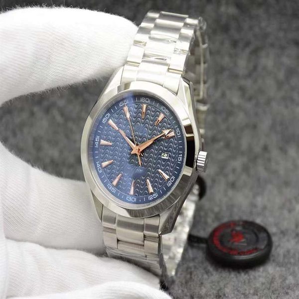 Blaues Zifferblatt AQUA TERRA 150M Limited Watch 41 mm Automatik Ocean Edelstahl Sport Sea Herrenuhren290c