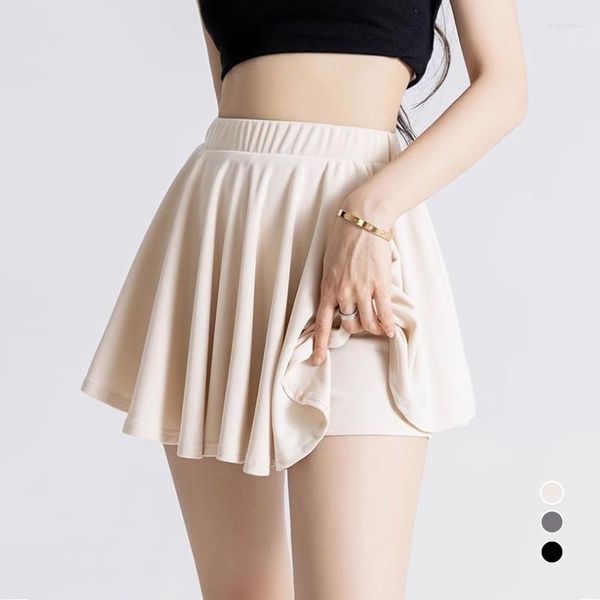 Saias plissadas mini mulheres verão cintura alta magro ballet shorts saia irregular feminino estilo preppy coreano kawaii