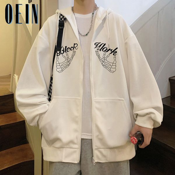 Felpe con cappuccio da uomo Felpe Moda Y2k Giacca da uomo Cappotto Harajuku Punk Patch Cerniera oversize Streetwear Hip Hop Gotico Tasca allentata Uomo 230831