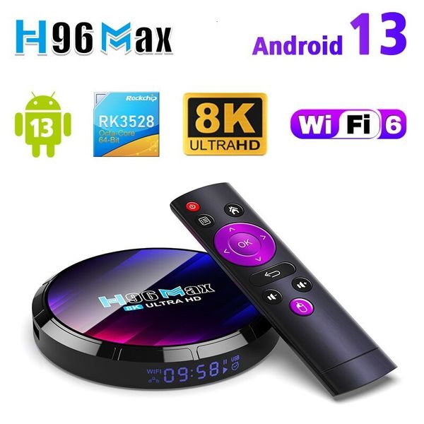 Set Top Box Android TV Box H96MAX RK3528 4GB RAM 64GB ROM Android Box Supporto 2.4G/5.8G WiFi6 BT5.0 4K Video Set Top TV Box 230831