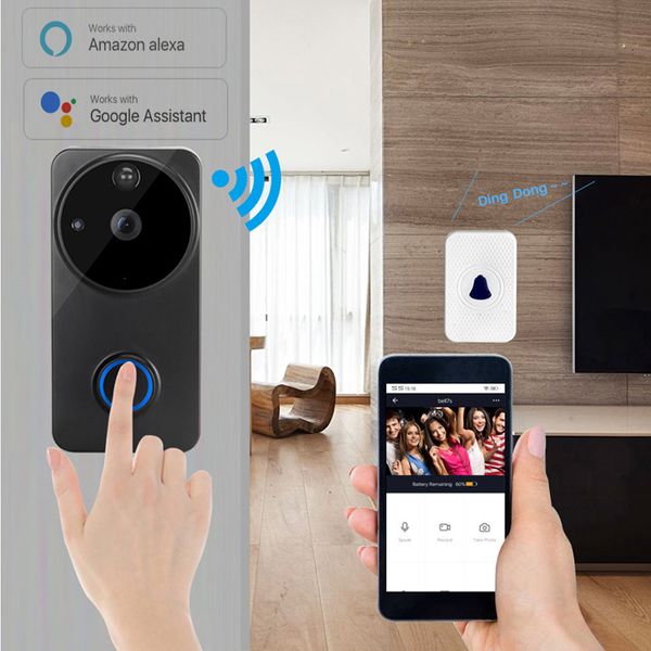 Telefones de porta de vídeo Tuya 1080P WiFi Campainha Alexa Google Home IP54 à prova d'água ao ar livre sem fio Smart Intercom Camera 230830