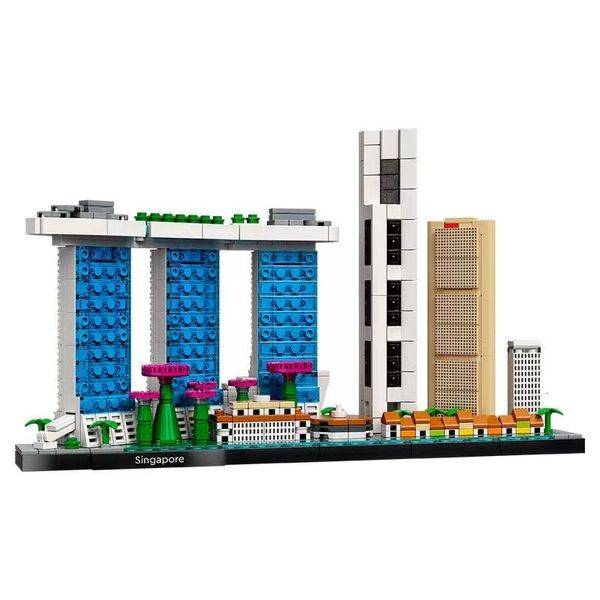 Veicoli Giocattoli Architettura 21057 Singapore Dubai Londra Shanghai Kit di blocchi di costruzione Mattoni Modello di città classica Capretto per bambini Regalo 230830