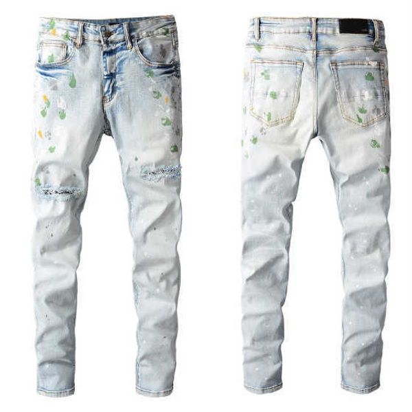 685 Stile der bedruckten Street Ground White Monkey Slim-Herrenjeans/-Leggings der Marke in Koreanisch