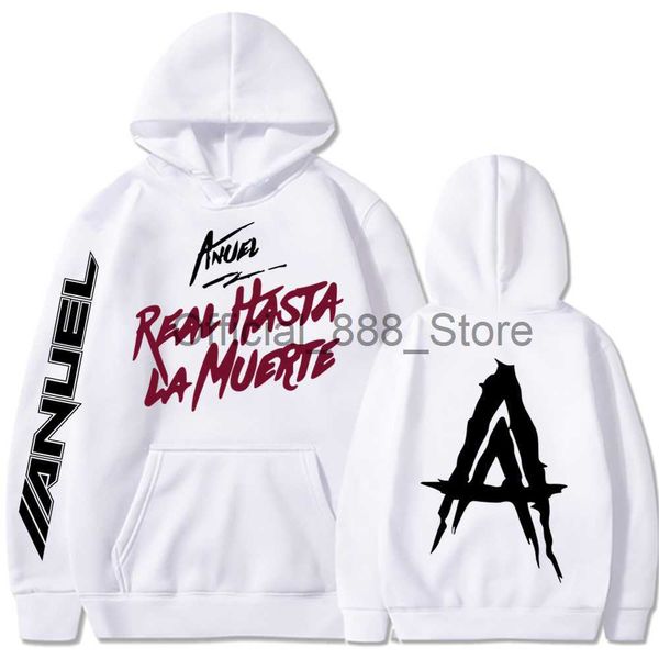 Anuel AA Impresso Hoodies Moletom Casaco Real Hasta La Muerte Casual Tracksuit Traje Homens Mulheres Roupas Anime Pulôver Hoodie X0831