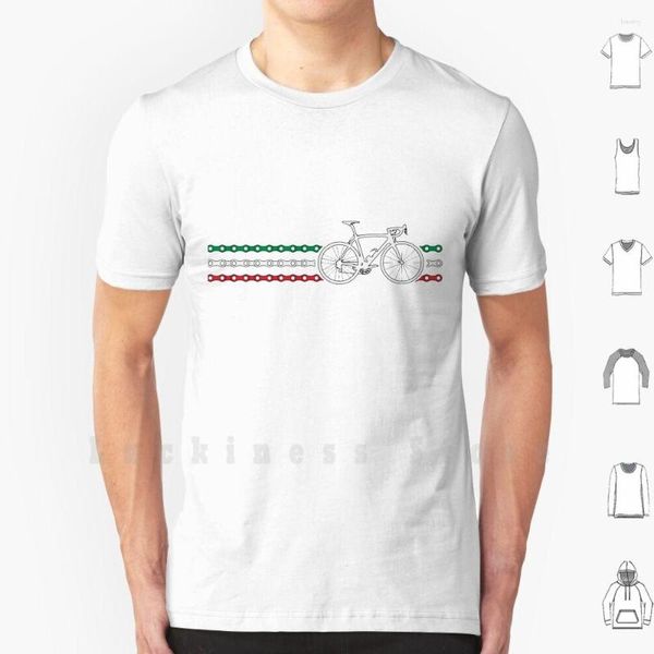 Homens camisetas Bike Stripes Itália - Camisa de corrente Impressão para homens Algodão Cool Tee 100 Top Most Retro Vintage Emblema Emblema