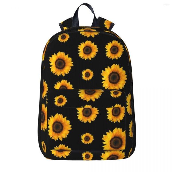 Mochila girassol padrão mochilas grande capacidade estudante saco de livro ombro portátil mochila viagem crianças escola