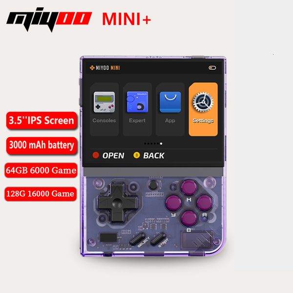 Taşınabilir Oyun Oyuncuları Miyoo Mini Plus El Retro Video Palyers Console 35 inç HD Ekran Oyun PS1 Emulator Cam Film 230830