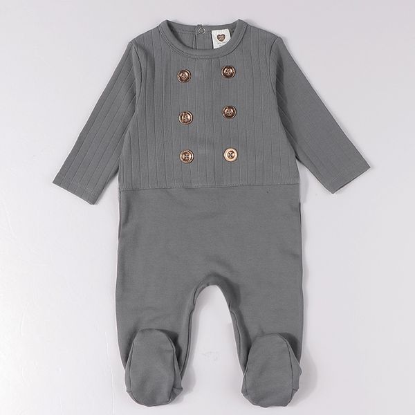 Artırıcılar Bebek Rompers Pamuklu Yüzlü Çocuk Kıyafetleri Uzun Kollu Bebek Tulumları Altın Düğmeler Çocuk Bebek Elbise Kızlar Kıyafetleri Footies 230831