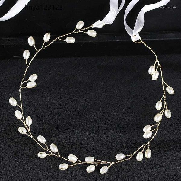 Haarspangen Silber/Gold/Roségold Farbe Perlen Stirnbänder Hochzeit Schmuck Zubehör Frauen Braut Ornament Kopf Dekoration Haarband