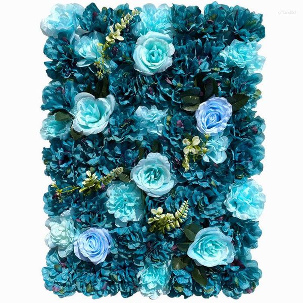 Flores decorativas 40x60cm flor de seda azul parede decoração de casamento pogal painéis artificiais decoração de festa de aniversário fundo