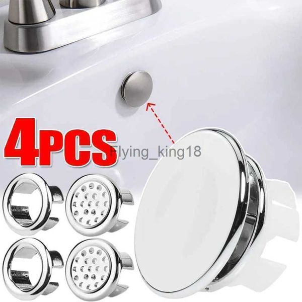 1/4 pçs plástico pia overflow capa cozinha banheiro lavatório guarnição banho dreno tampa cerâmica anel redondo buraco lst230831