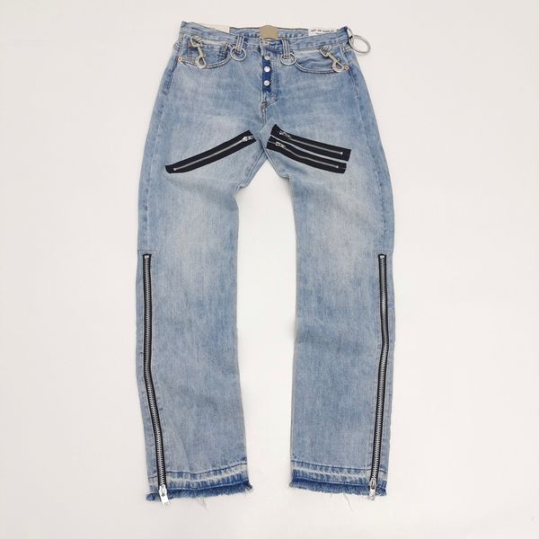 Pantaloni da uomo GD Arms World Jeans Jeans larghi con cerniera High Street Style 230831