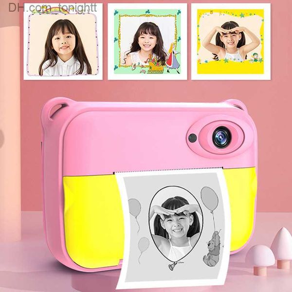 Camcorder Kinder Instant Print Kamera Thermopapier Klebstoff Digital Telefon Druck Fülllicht Video Mädchen Junge Spielzeug Kind Q230831