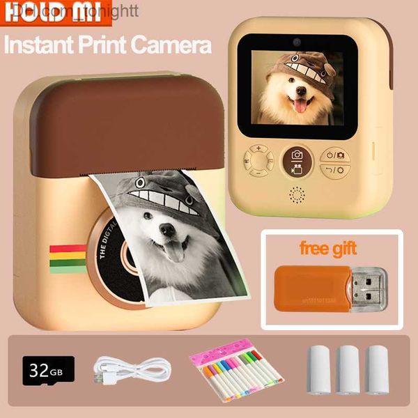 Camcorder Kinderspielzeug Sofortdruckkamera Mini Digital mit HD-Videoaufzeichnung Doppelobjektiv Thermofotopapier Geburtstagsgeschenk Jungen Mädchen Q230901