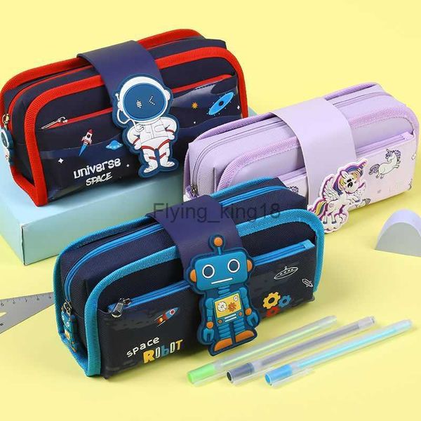 Sacos de lápis Estojo de lápis Desenhos animados Kawaii Estudantes destacáveis Estojos grandes Estojos bonitos para canetas escolares Bolsa Material de papelaria Presente para crianças Bolsa HKD230831