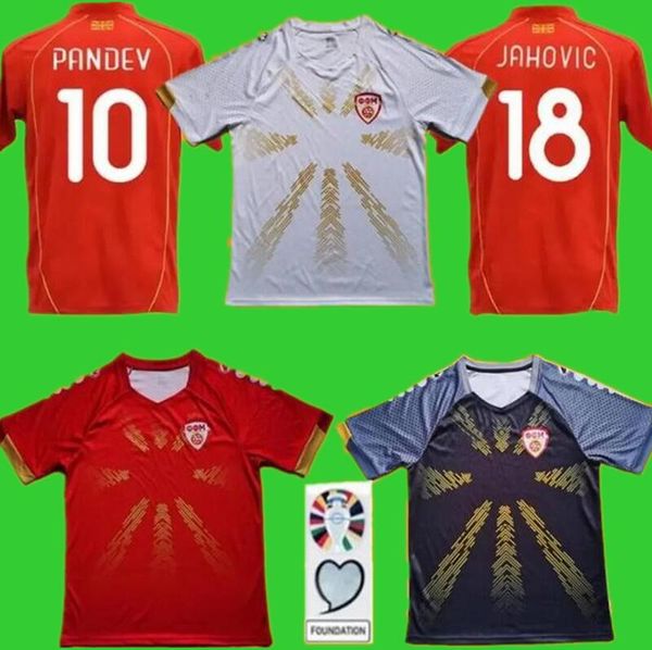 2023 2024 Macedônia do Norte Camisas de futebol ELMAS ALIOSKI PANDEV TRAJKOVSKI JAHOVIC RISTOVSKI MUSLIU 2023 2024 seleção nacional Home Away 3rd Men kit camisa de futebol T 6546