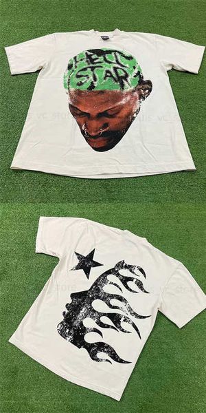 T-shirt maschile Hell Star T-Shirts Hip Hop Stamped Head Hellstar Thirt High Street Men Donne Donne Short Short Top Tee Stick Drill T23 526