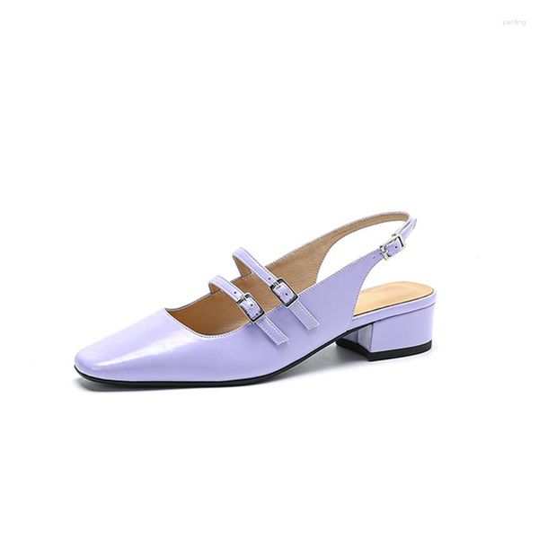 Kleidschuhe Leder Damen Schnalle Pump Damen Summe Frühling Herbst Schwarz Silber Beige Rosa Gelb Lila Grün Rückengurt